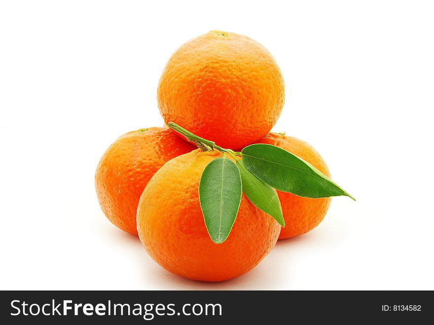 Tangerine isolated on a white background. Tangerine isolated on a white background