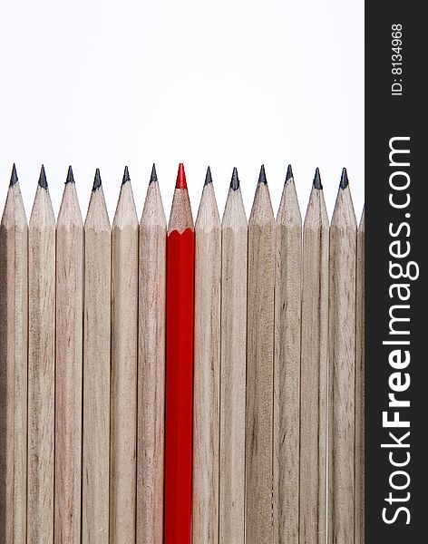 Image of single red pencil 2