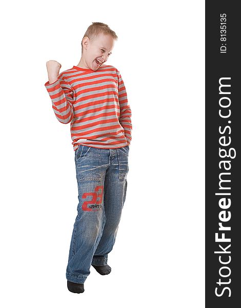 Young boy isolated on a white background. Young boy isolated on a white background