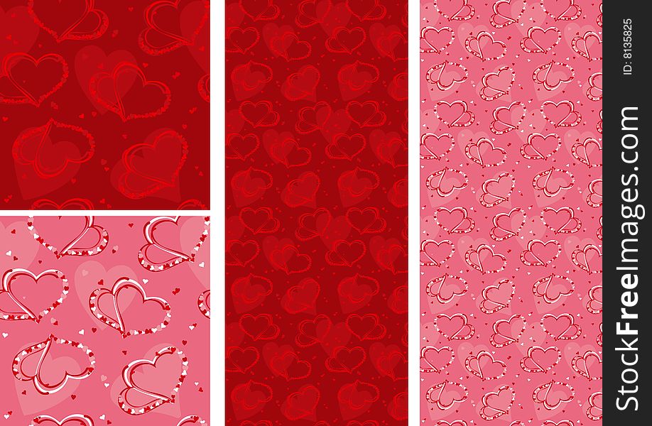 Seamless Backgrounds With Hearts