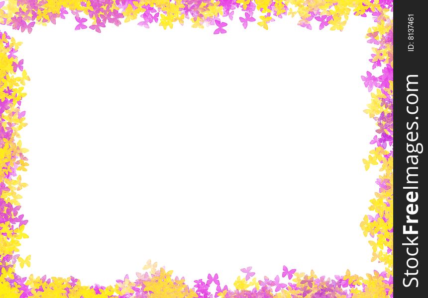 Photo frame from colors butterflies