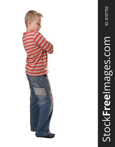 Young boy isolated on a white background. Young boy isolated on a white background