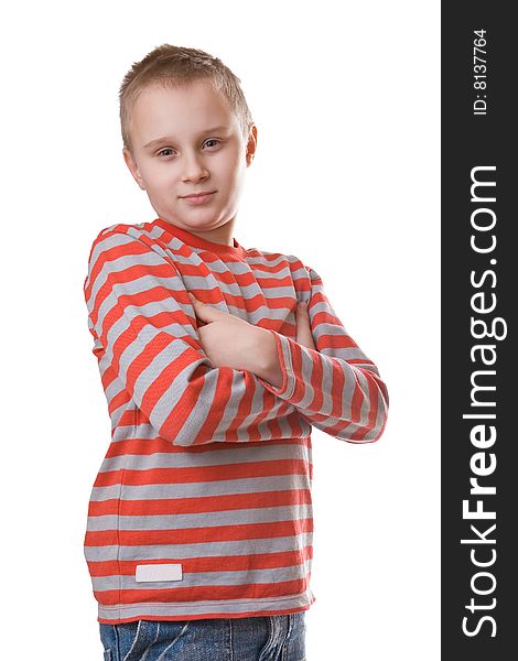 Young boy isolated on a white background. Young boy isolated on a white background