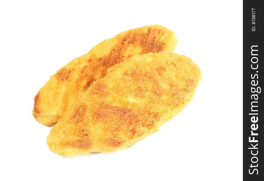 grilled steak, isolated on a white background