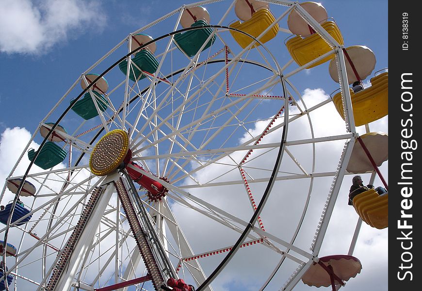 A ferris wheel on the fairground