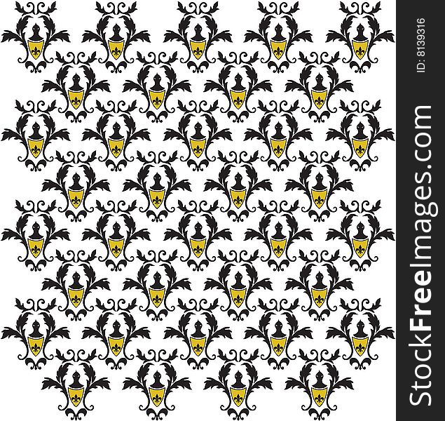Black Knight Baroque pattern and or  wallpaper