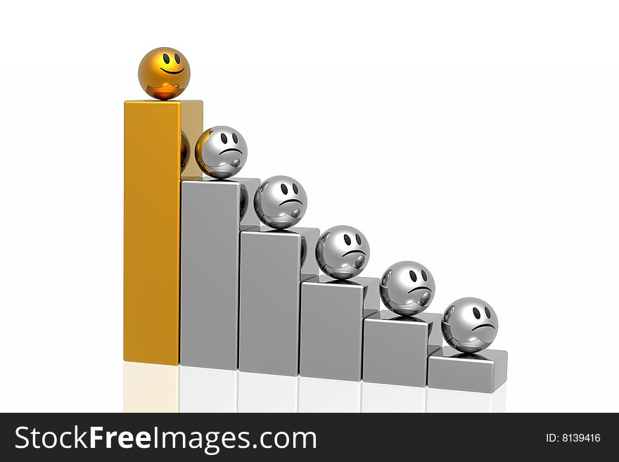 Golden leader of business diagramm