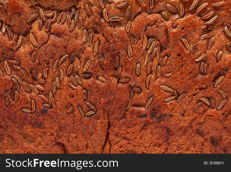 Brown bread with caraway seeds