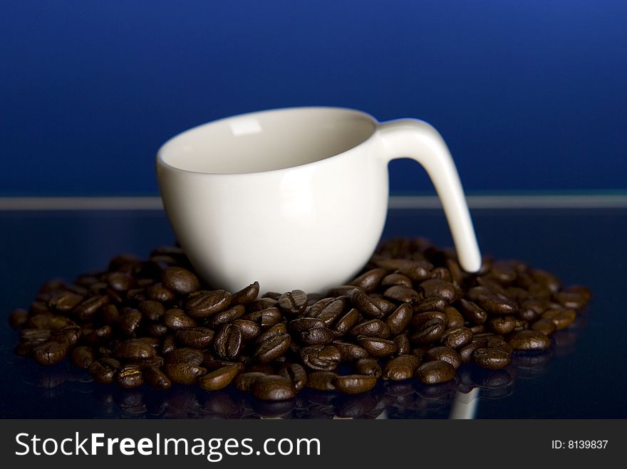 Image of coffee cup and beans