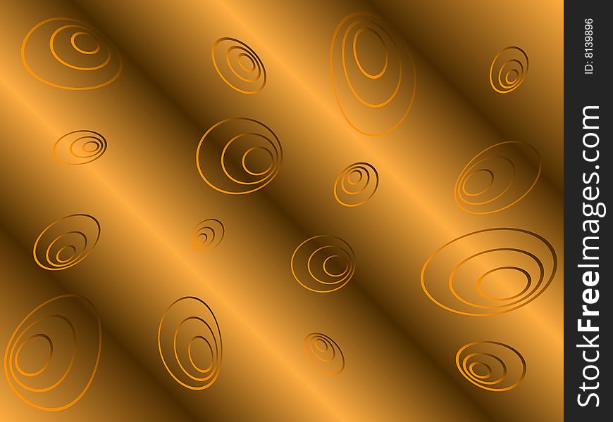 Illustration of background, twisted circles, orange