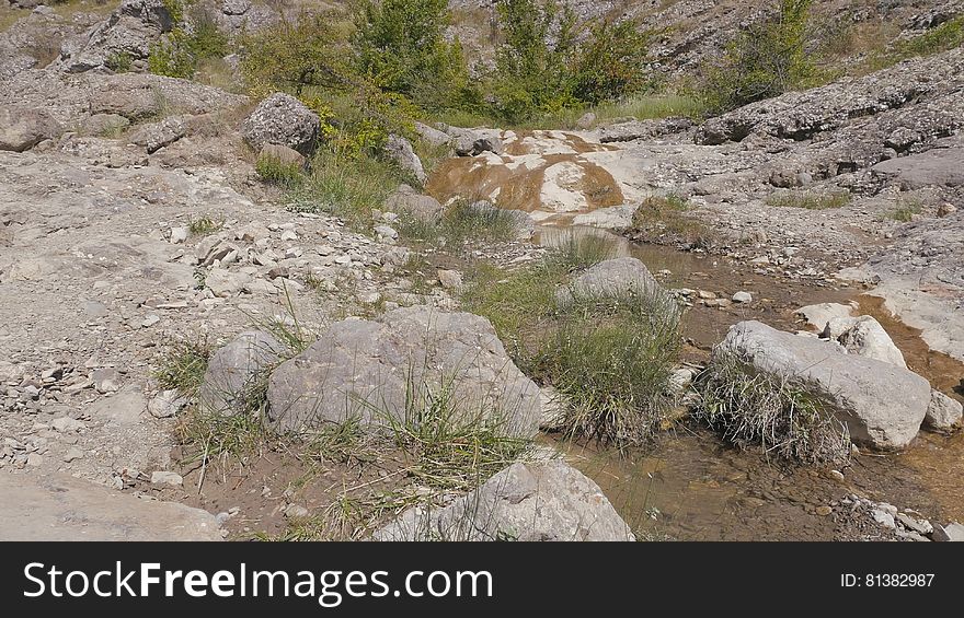 Mountain Stream Flowing Through Stones