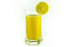 Orange Juice And Lemon Cut Piece Stock Photo