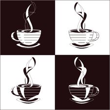 Cup Of The Coffee, Four Variants Royalty Free Stock Photography Cup Of The Coffee, Four Variants Royalty Free Stock Photography