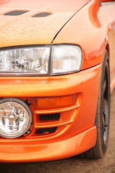 Orange Sport Car. Royalty Free Stock Images