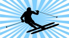 Ski Athlete Slalom Silhouette Stock Images Ski Athlete Slalom Silhouette Stock Images