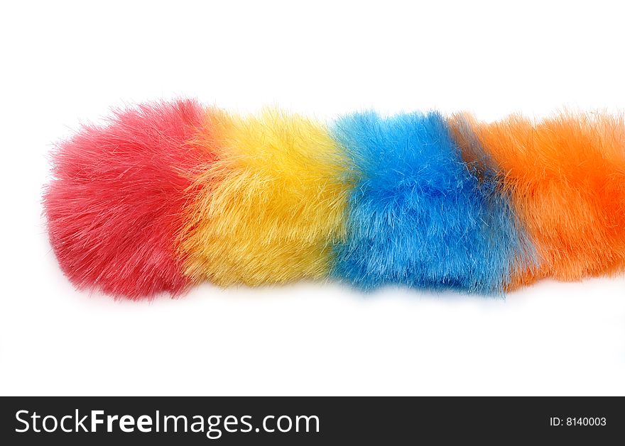 Colorful brush close-up isolated over white