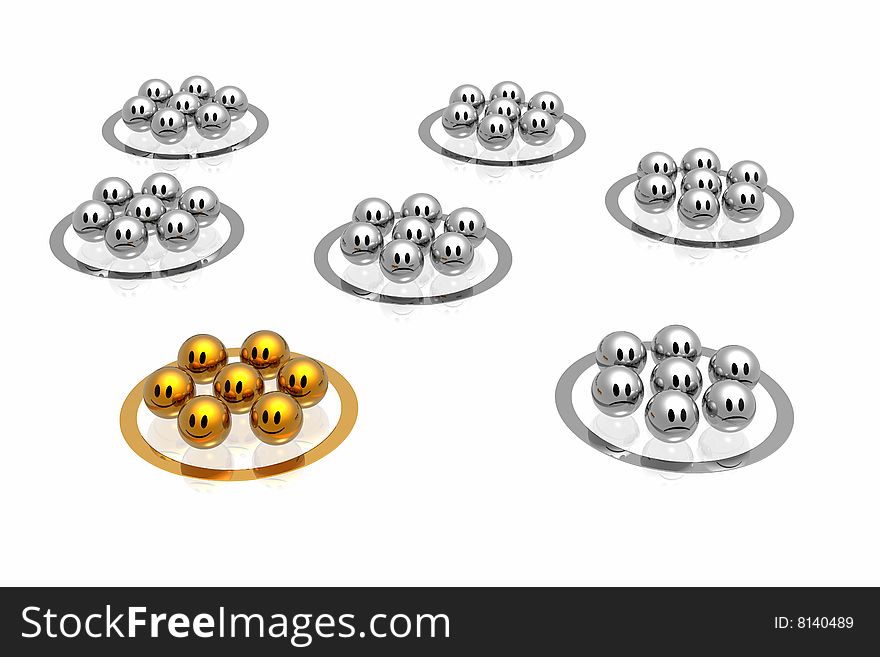 Amazing golden business team isolated in white background