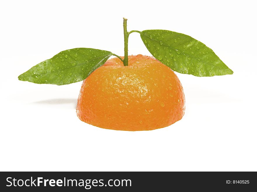 Fresh clementine orange cut in 
water droplets. Fresh clementine orange cut in 
water droplets