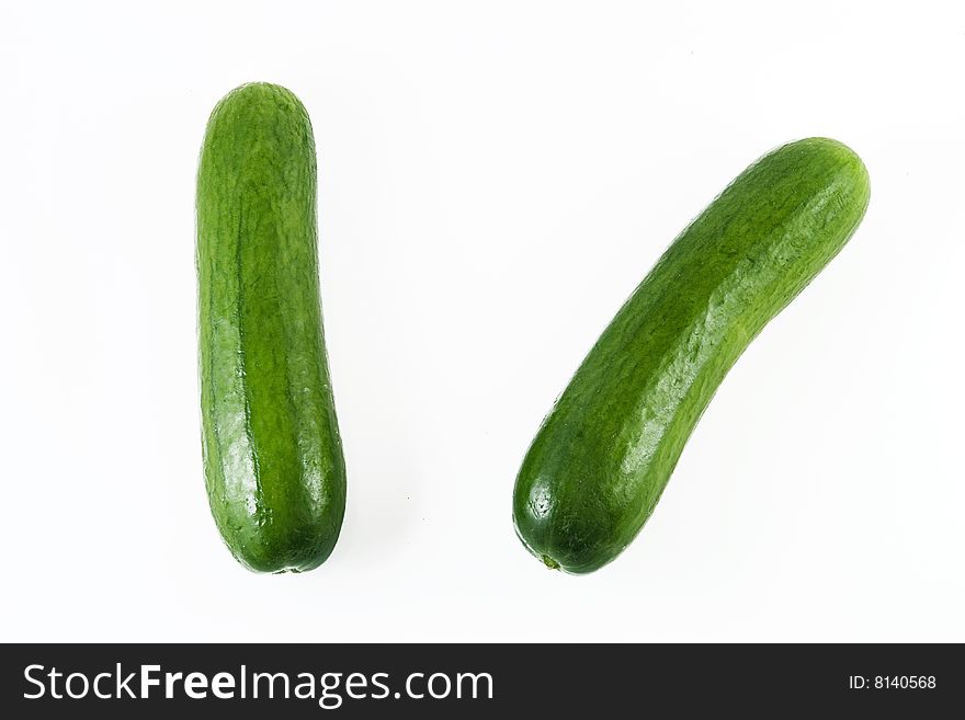 Fresh cucumber on white background. Fresh cucumber on white background