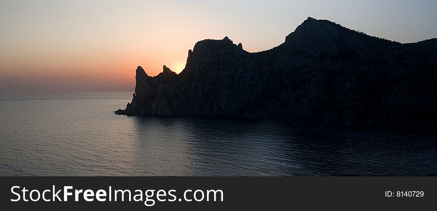 Horizontal panorama of the sea and the rock. Horizontal panorama of the sea and the rock