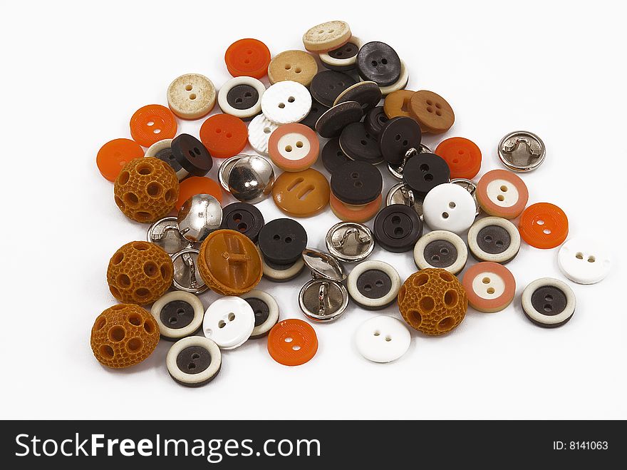 Clothing buttons of different colors and shapes. Clothing buttons of different colors and shapes