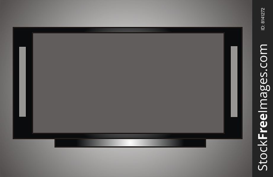 Tv set on black backgrounds