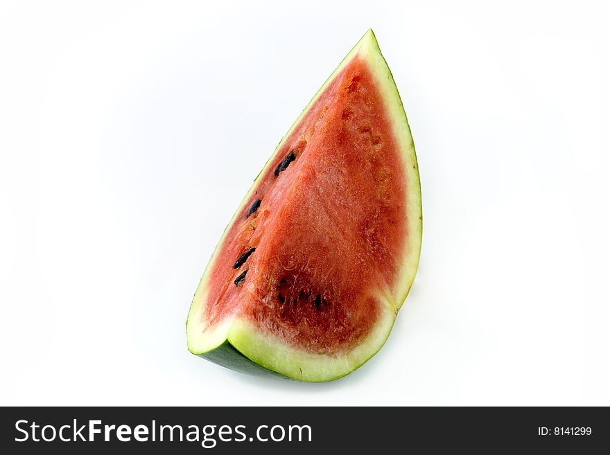 Water Melon Piece In White Background