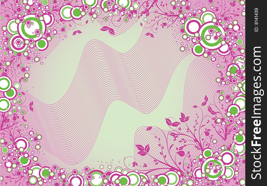The vector illustration contains the image of pink spring background