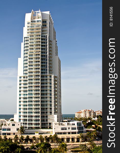Tall High Rise in South Beach, Florida. Tall High Rise in South Beach, Florida