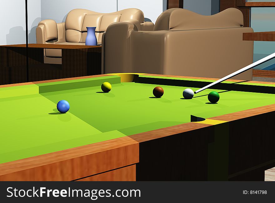 Illustration of the Snooker room