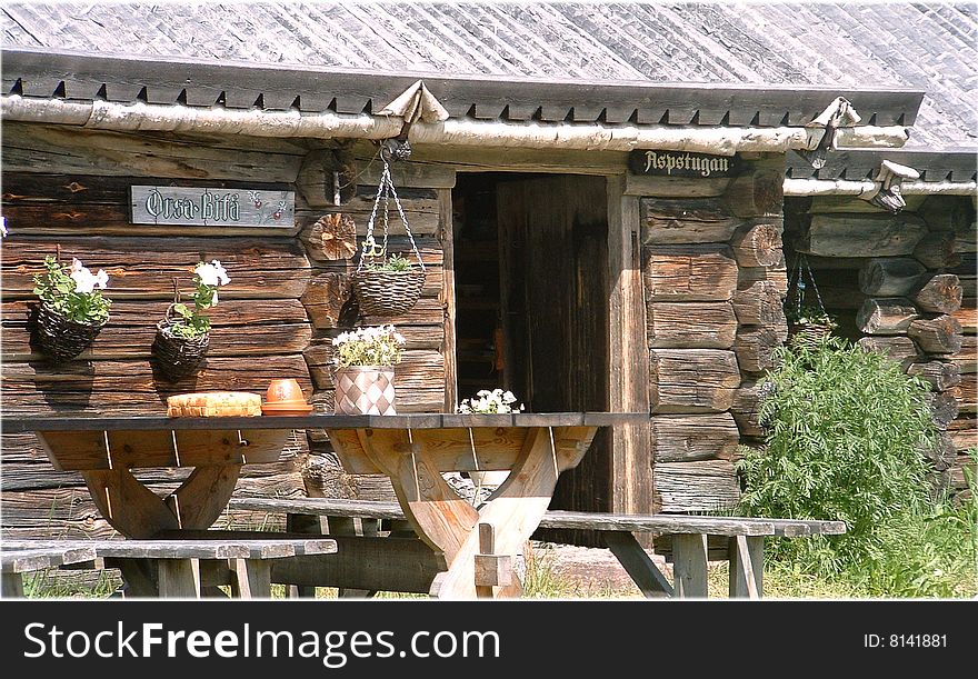 An old cottage in Dalarna, Sweden. Here you can take a brake and a cup of coffe.