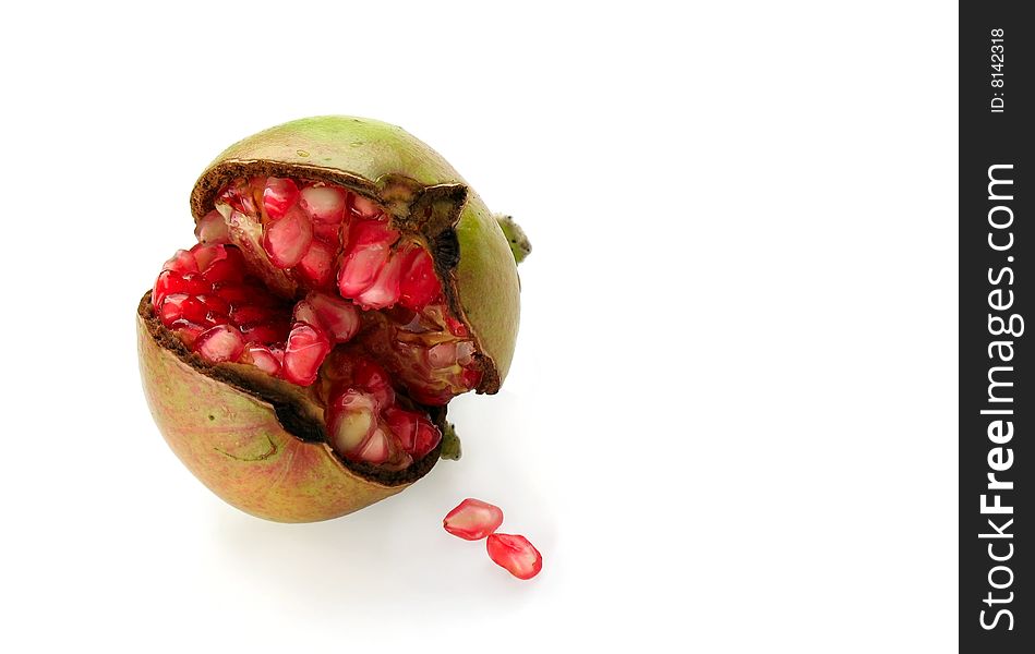Pomegranate isolated over white
