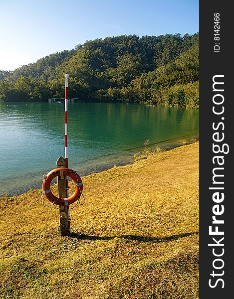 A lifebuoys in Grass lake