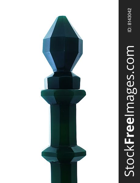 Beautiful green glass stopper for vase cut to perfection.