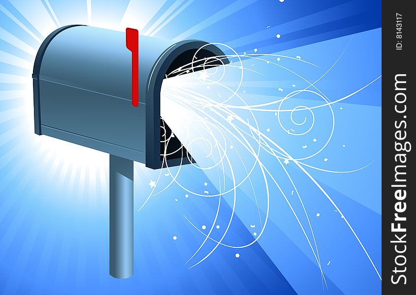 Mailbox with light, vector illustration, AI file included