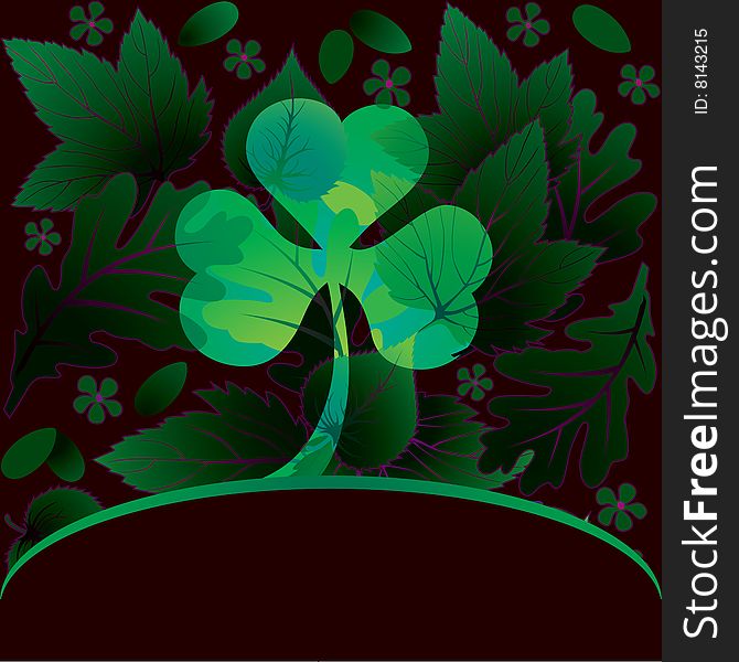 Decorative Patrick card with shamrock. Decorative Patrick card with shamrock