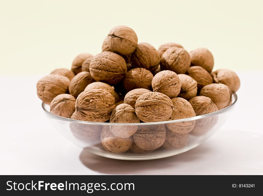 Food serias: walnut in the glass bowl