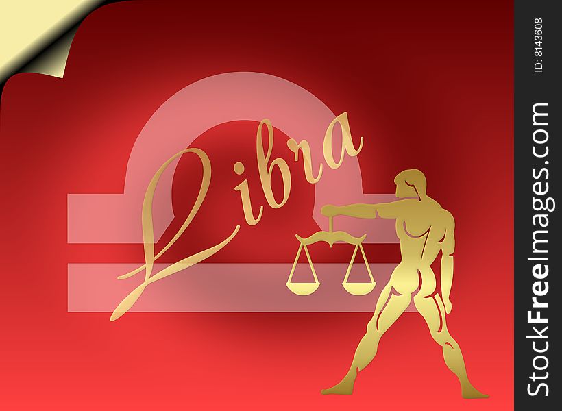 Libra zodiac card- zodiac theme. Libra zodiac card- zodiac theme