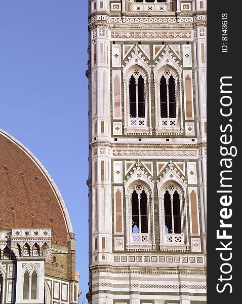 the tower of the duomo in florence. the tower of the duomo in florence.