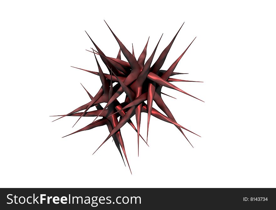 A collection of thorn like spikes expanding in every direction, concept depicting an emotion. A collection of thorn like spikes expanding in every direction, concept depicting an emotion.
