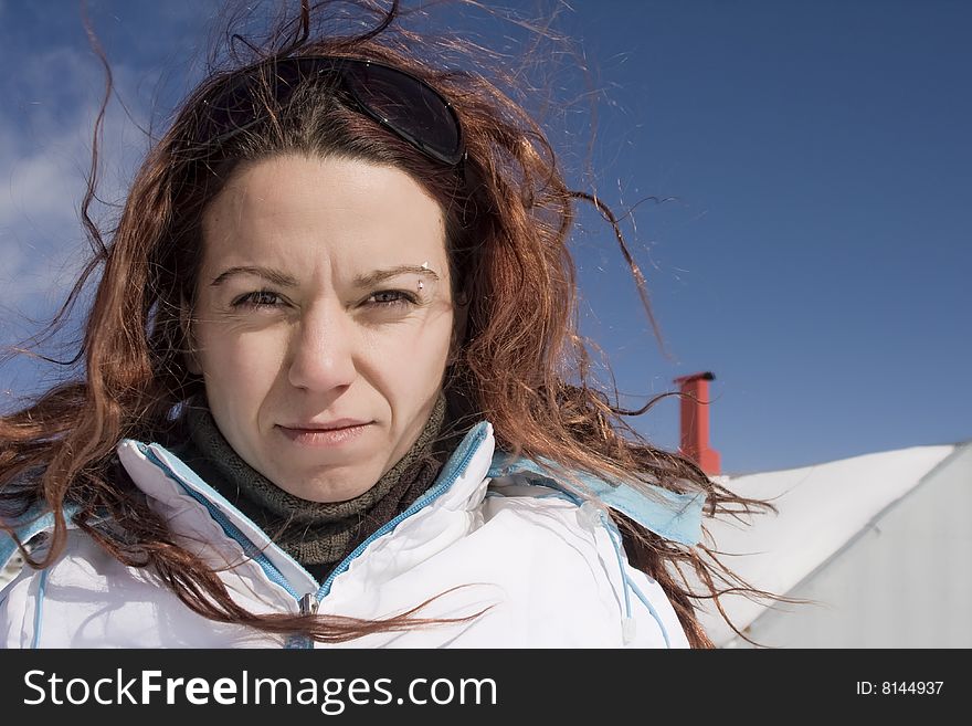 Young woman at a snow park. Young woman at a snow park