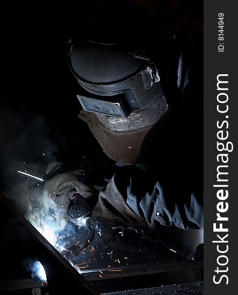 Welder in action