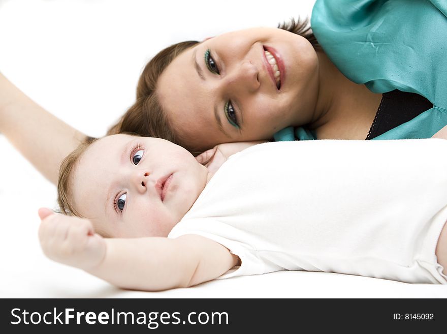 Happy family on a white background. Happy family on a white background