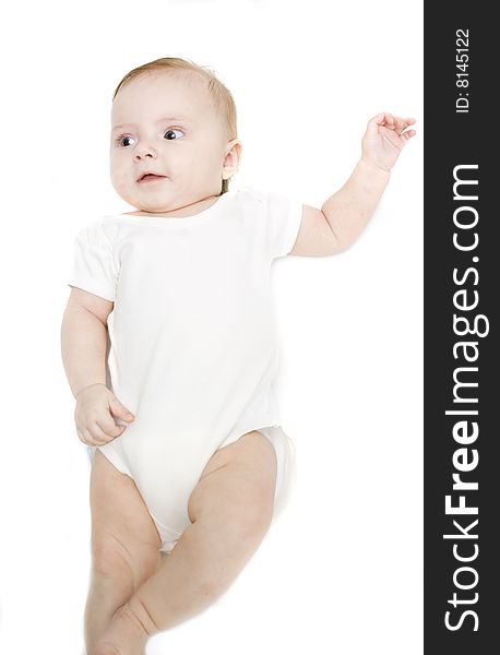 Little baby on a white background