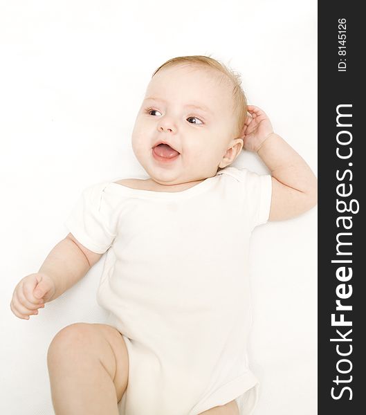 Little Baby On A White Background