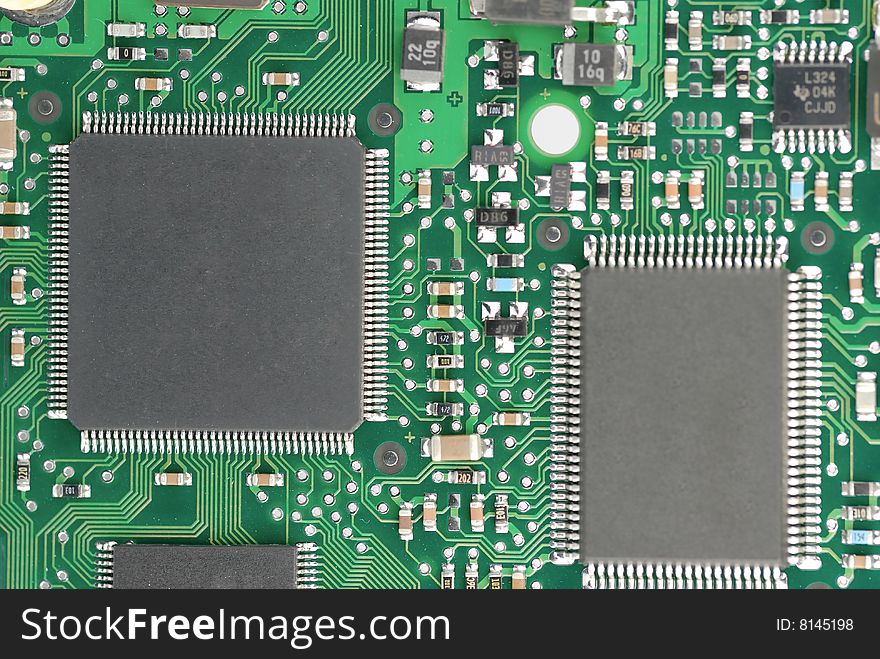 Circuit board close up shot