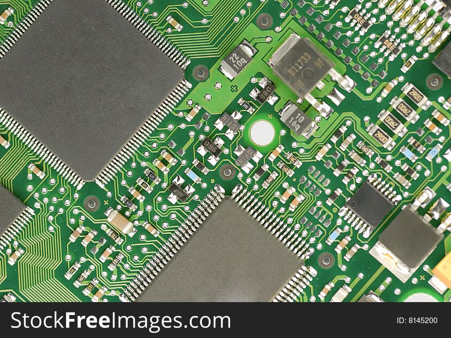 Circuit board close up shot