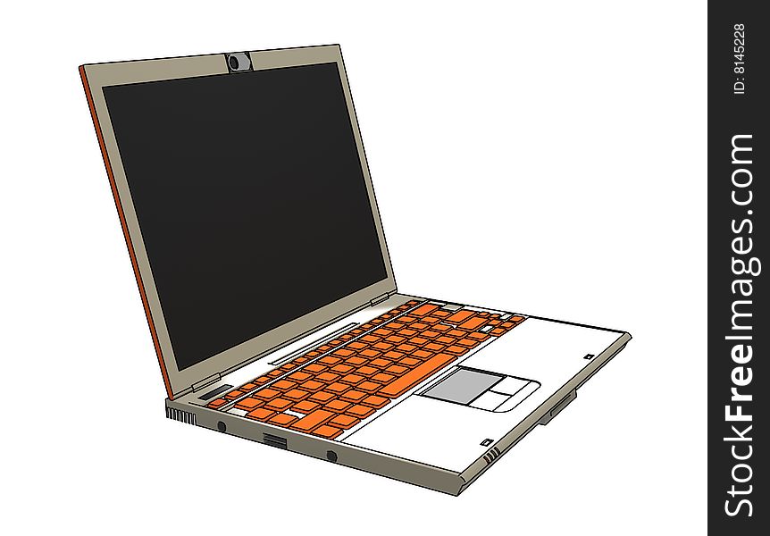 Modern laptop isolated on white background