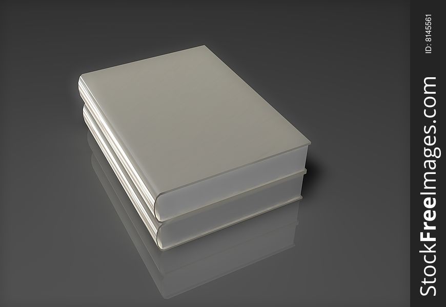 A 3d render white book