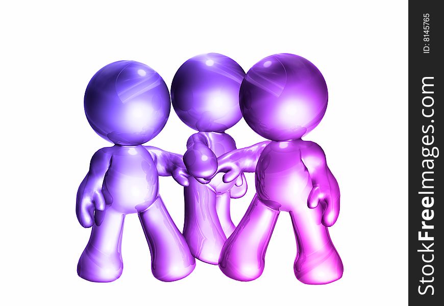 Colorful friends icon figure holding hands